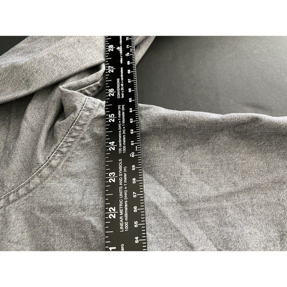 Wrangler Flex Gray Denim Chambray Shirt Mens Size XL Button‎ Western Long Sleeve - Picture 12 of 12